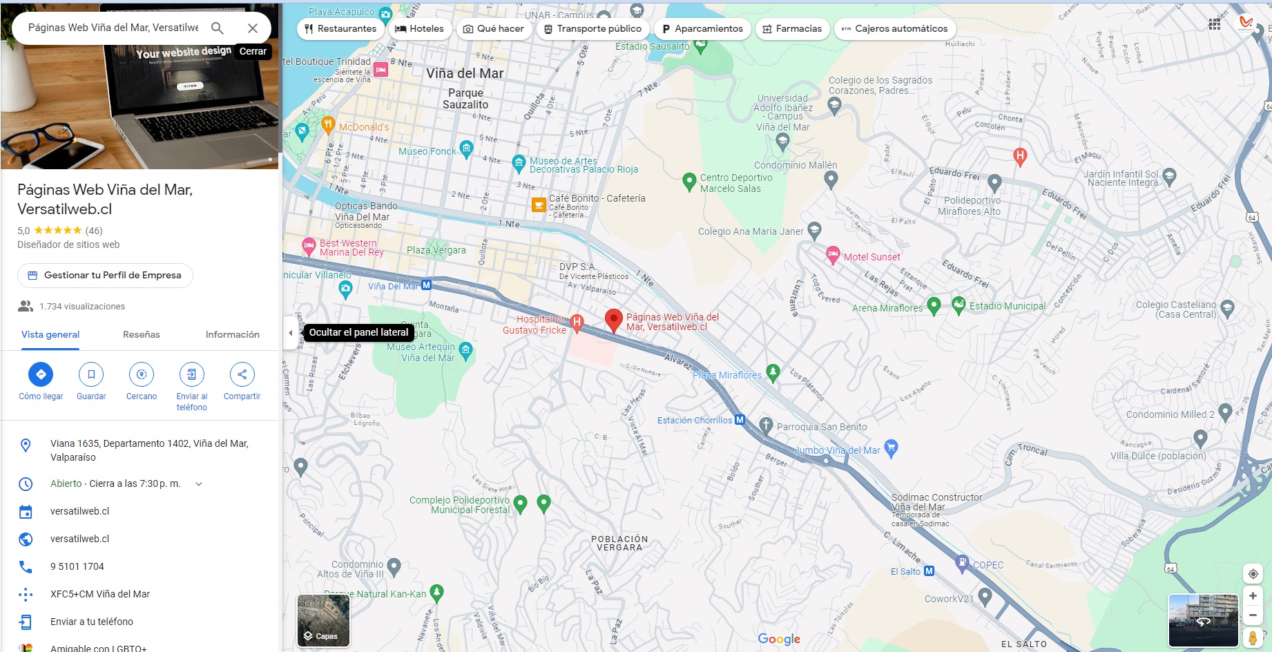 Optimiza tu ficha de Google My Business y domina las búsquedas locales 1 Versatilweb | Diseño de Páginas Web y Posicionamiento en Google Google My Business