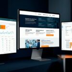 Pantallas con contenido empresarial, consultas de búsqueda y métricas de rendimiento web para una estrategia SEO. Pantallas con contenido empresarial, consultas de búsqueda y métricas de rendimiento web para una estrategia SEO.
